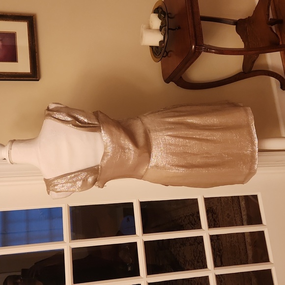 NWT W118 Gold slinky Becky Dress M - Picture 4 of 5